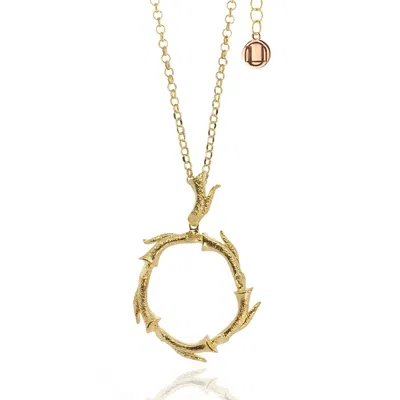Unaloe Arboreal Sterling Silver With Gold-plated Women's Necklace With Intertwined Trunks Pendant – Elegant