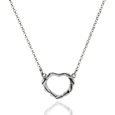 Unaloe Belove Heart Necklace In Sterling Silver – Romantic Artisanal Style – Jewellery For Women