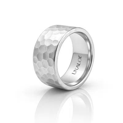 Unaloe Classic Hammered Silver French Ring For Women