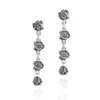 Unaloe Dangle Rose Earrings In Sterling Silver - Romantic And Artisanal - Jewellery For Women In Silver