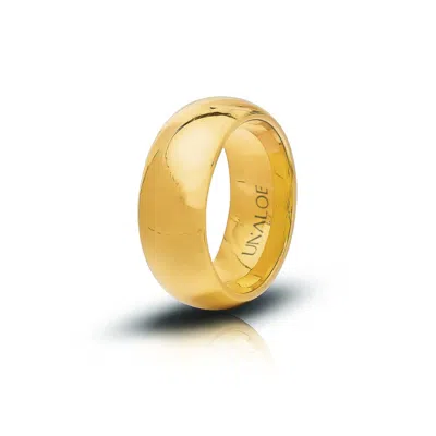Unaloe Domed Sterling Silver Band For Women's With Gold Plating: Pure And Refined