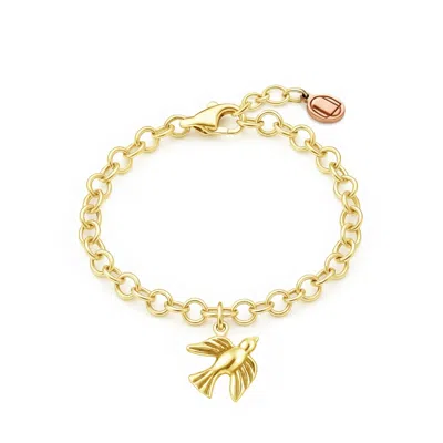 Unaloe Dove Bracelet For Women In Gold Vermeil – Elegant Fashion Gift - Peace Bird Jewelry