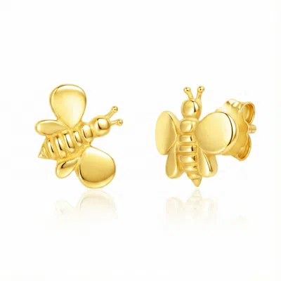 Unaloe Gold Plated Bee Stud Earrings – Luxury Nature Inspired Statement Jewelry For Women