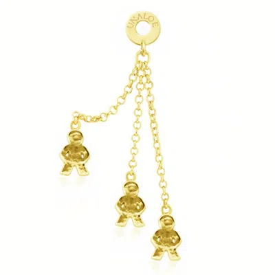 Unaloe Gold Plated Boy Charm Chain Earrings – Designer Statement Jewelry For Women