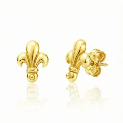 Unaloe Gold Plated Florentine Lily Earrings – Symbol Of Beauty And Tradition – Jewellery For Women