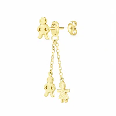 Unaloe Gold Plated Hammered Double Chain Drop Earrings Charms Jewelry For Women