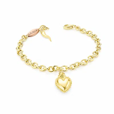 Unaloe Gold-plated Sterling Silver Bracelet With Heart & Cornicello Charms – Elegant Symbolic Jewelry For W