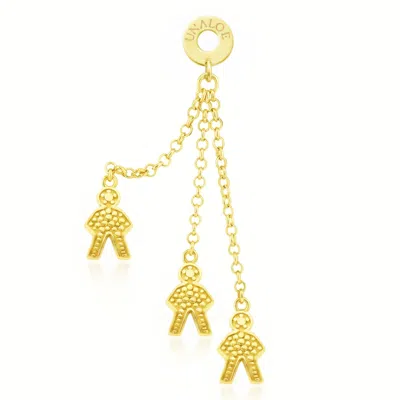 Unaloe Gold Plated Textured Boy Charm Drop Earrings – Contemporary Designer Jewelry For Women