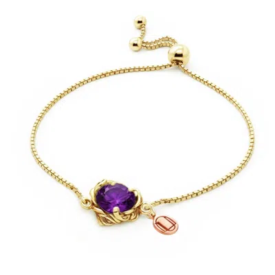 Unaloe Gold / Purple Coleus Gold Vermeil Bracelet With Violet Zirconia – Elegant Adjustable Jewelry For Wom In Multi