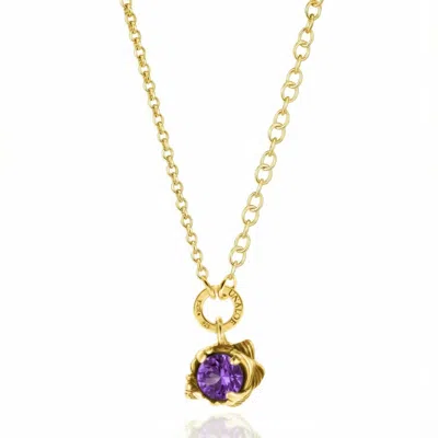 Unaloe Gold / Purple Purple Amethyst Look Gold Necklace For Women –  Gold Vermeil Luxury Statement Pendant