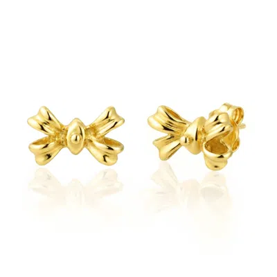 Unaloe Gold Vermeil Bow Stud Earrings – Contemporary Luxury Designer Studs For Women