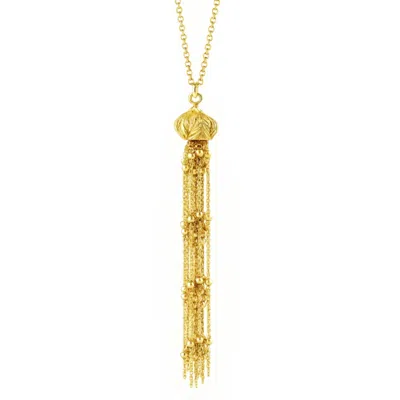 Unaloe Gold Vermeil Leaf Necklace – Bouquet Pendant With Golden Threads & Spheres, Handmade Italian Luxury 