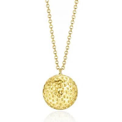 Unaloe Gold Vermeil Sphere Necklace – Sculpted Ball Pendant, Contemporary Minimal Fine Jewellery For Women