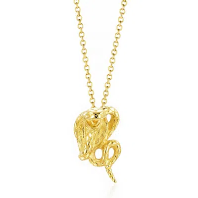 Unaloe Gold Vermeil Sterling Silver Pendant Serpent Necklace – Romantic Artisanal Style – Jewellery For Wom