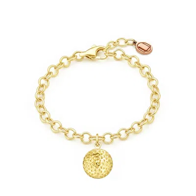 Unaloe Gold Vermeil Textured Sphere Charm Bracelet For Women – Fashion Statement Jewelry