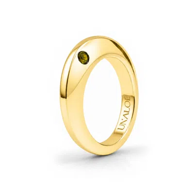 Unaloe Gold / Yellow Yellow Quartz Women's Band Ring – Gold-plated Sterling Silver In Gold/yellow