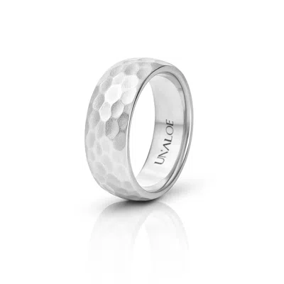 Unaloe Hammered Domed Silver Band For Women – Timeless And Stylish
