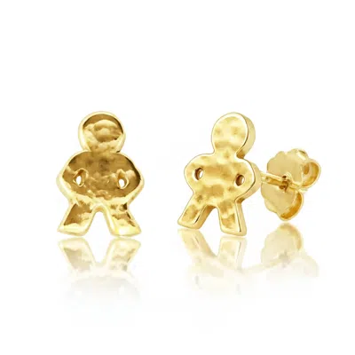 Unaloe Hammered Gold Plated Boy Earrings – Minimal Style With Deep Meaning –  Jewellery For Women