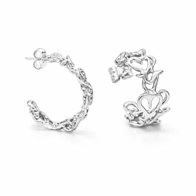Unaloe Intertwined Hearts Hoop Earrings In Sterling Silver – Women's Jewelry
