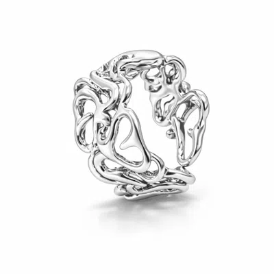 Unaloe Intertwined Hearts Ring In Sterling Silver – Women's Jewelry