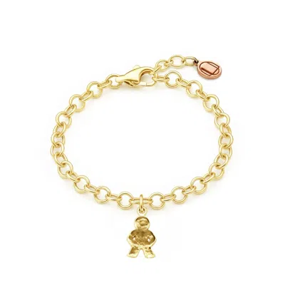 Unaloe Little Boy Charm Adjustable Bracelet In Gold Vermeil – Meaningful Jewelry Gift For Women & Mothers