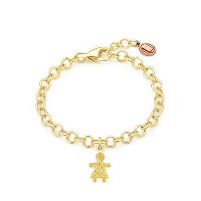 Unaloe Little Girl Charm Adjustable Bracelet In Gold Vermeil – Symbolic Jewelry For Women & Mothers