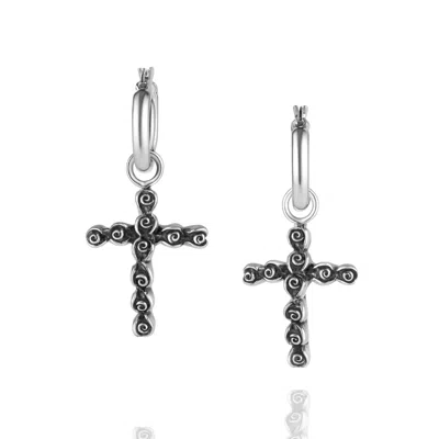 Unaloe Love Sterling Silver Cross Drop Earrings – Earrings For Women – Jewelry For Women