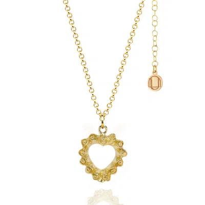 Unaloe Loveyou Sterling Silver Gold Vermeil Necklace - Elegant Rose Heart Pendant, Luxury Gift For Women