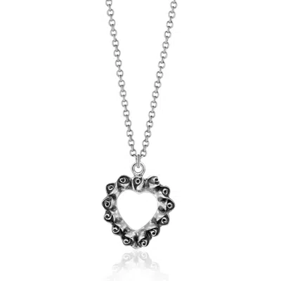 Unaloe Loveyou Sterling Silver Necklace - Elegant Rose Heart Pendant, Luxury Gift For Women