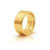 Unaloe Men's French Style Band In Sterling Silver With Gold Plating In Gold