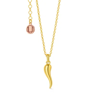 Unaloe Men's Italian Cornicello Necklace –  Gold Plated Horn Pendant
