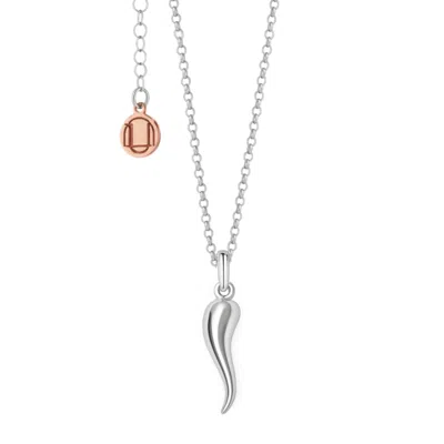 Unaloe Men's Italian Cornicello Necklace – Sterling Silver Horn Pendant