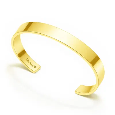 Unaloe Men's Medium Band Open Cuff Bracelet For Men– Gold Plated Luxury Jewelry