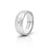Unaloe Men's Ring Domed Band In Hammered Sterling Silver: A Symbol Of Resilience In Silver