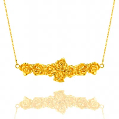Unaloe Necklace Olimpic In Sterling Silver With Roses And Gold Plating – Handmade Italian Jewelry For Women