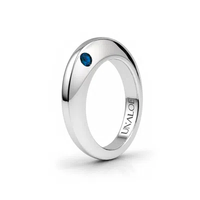 Unaloe Silver / Blue Blue Quartz Women's Band Ring – Sterling Silver In Silver/blue