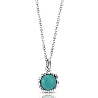 Unaloe Silver / Blue Ribes Necklace In Sterling Silver With Natural Amazonite - Fashion Jewelry For Women In Multi