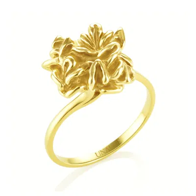 Unaloe Silver / Gold Bouquet Ring In Gold-plated Sterling Silver – Handmade Italian Jewelry For Women In Multi