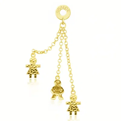 Unaloe Silver Gold Plated Family Charm Chain Earrings – Modern Symbolic Jewelry For Women