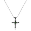Unaloe Silver / Green Eternal Cross Necklace With Emerald In Sterling Silver - Elegant Jewelry For Women In Multi