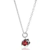 Unaloe Silver / Red Coleus Circulus Necklace Silver With Red Zirconia - Elegant Women's Jewelry In Multi