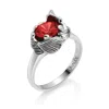 Unaloe Silver / Red Sterling Silver  Ring With Red Zircon Coleus–  Handmade Jewelry For Women In Multi