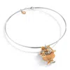 Unaloe Silver / Rose Gold Bicolor Fiona Choker In Sterling Silver With Rose Gold Plating – Rigid Necklace W In Multi