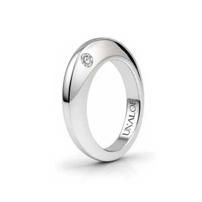 Unaloe Silver / White Clear Quartz Men's Band Ring – Sterling Silver In Silver/white