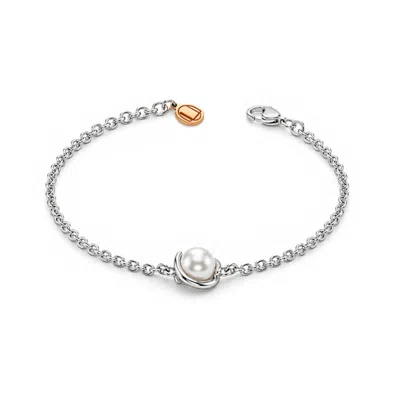 Unaloe Silver / White Sterling Silver Pearl Bracelet – Freshwater Pearl Chain Bracelet For Women