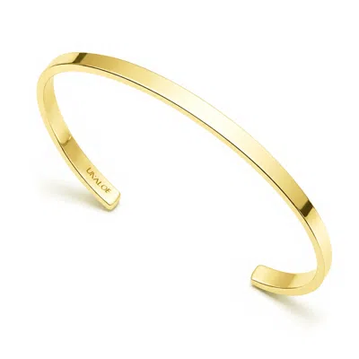 Unaloe Small Band Open Cuff Bracelet For Women – Gold Plated Luxury Jewelry