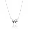 Unaloe Sterling Silver Bow Necklace For Women – Elegant Ribbon Pendant Jewelry In Silver