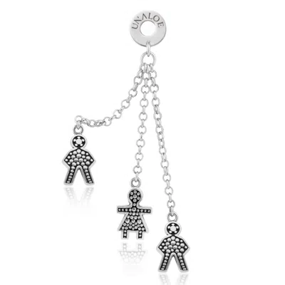 Unaloe Sterling Silver Boy And Girl Textured Drop Earrings – Artisan Chain Jewelry For Women