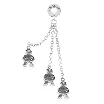 Unaloe Sterling Silver Boy Charm Chain Drop Earrings – Modern Symbolic Jewelry For Women
