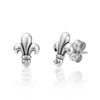 Unaloe Sterling Silver Florentine Lily Earrings –  For Women